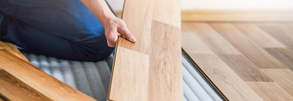 Laminate flooring installed in a stylish American home interior