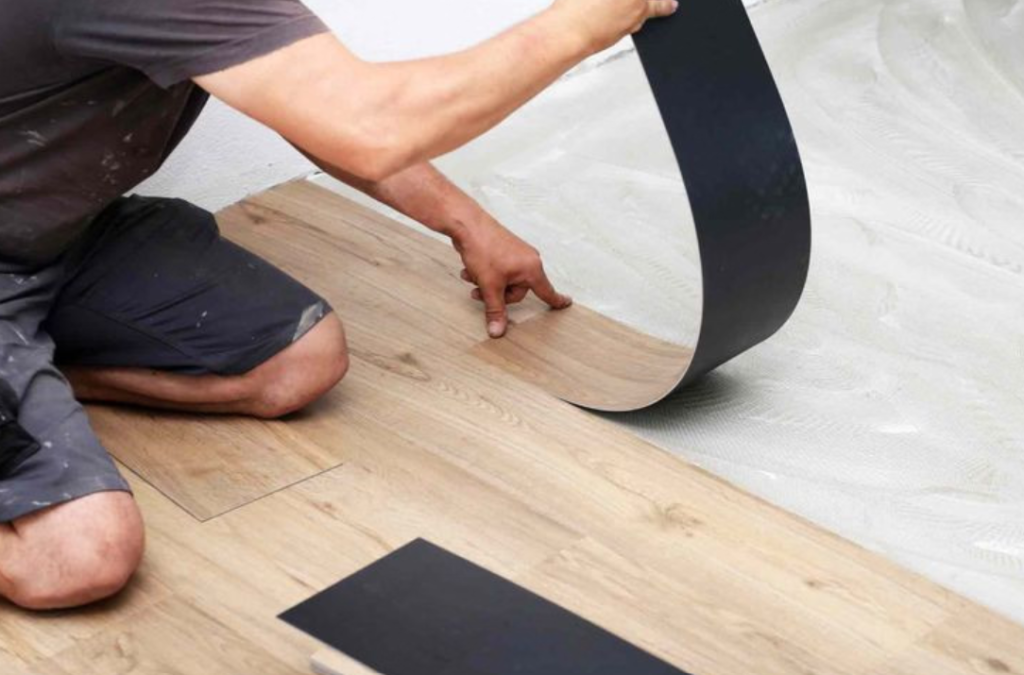 Modern living room featuring stylish vinyl flooring with a natural wood finish, showcasing durability and elegance for contemporary US homes.