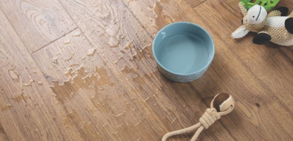 Waterproof hardwood flooring installed in a modern Florida home living room